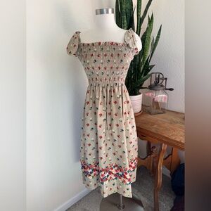 Vintage Jerrie Lurie Floral Prairie Cottagecore Midi Dress sundress 70s Size‎ 12